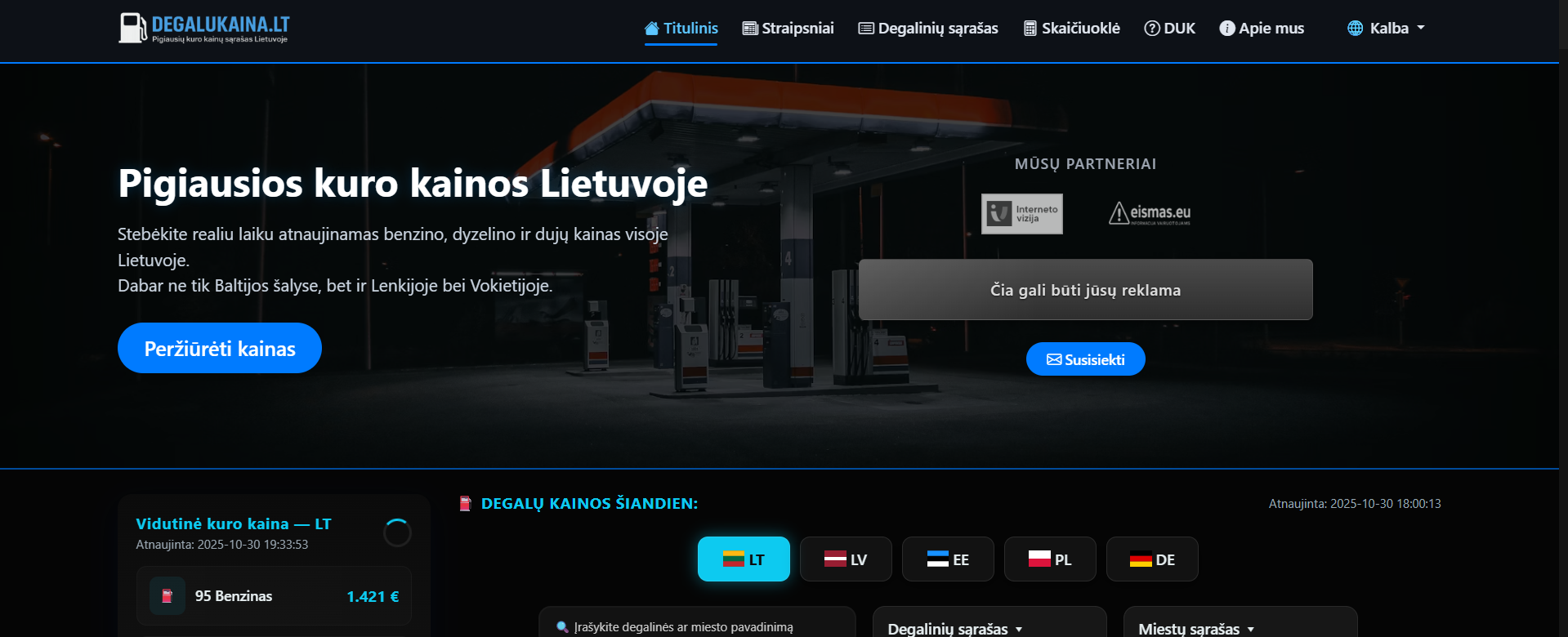 DegaluKaina.lt - Pigiausių degalinių sąrašas